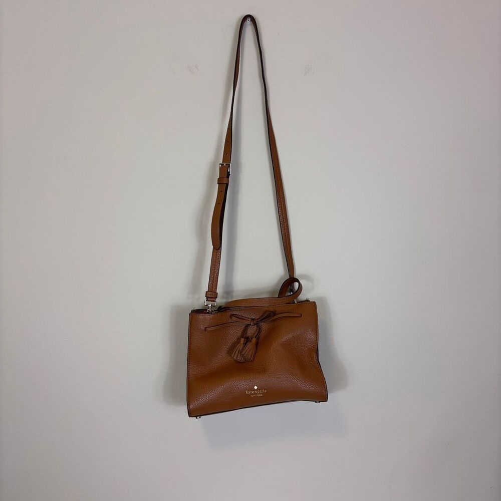 Kate Spade Brown Pebbled Leather Satchel Crossbody Purse
